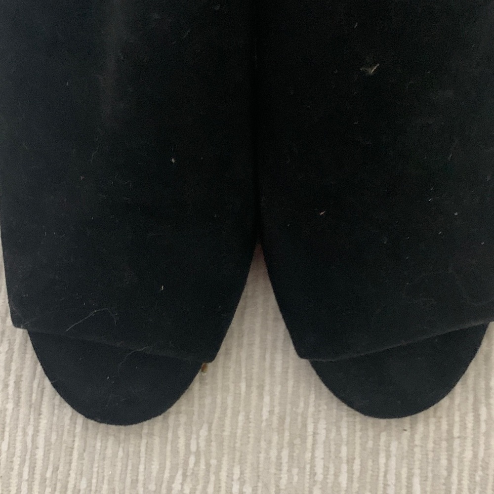 DKNY Black Open-Toe Suede Mules - Picture 6 of 7